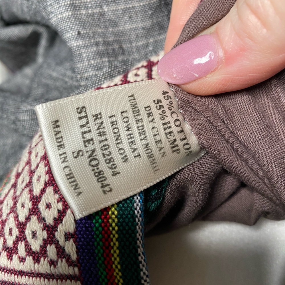 Freeway Gray “Denim” Dress with Embroidery - Picture 6 of 6